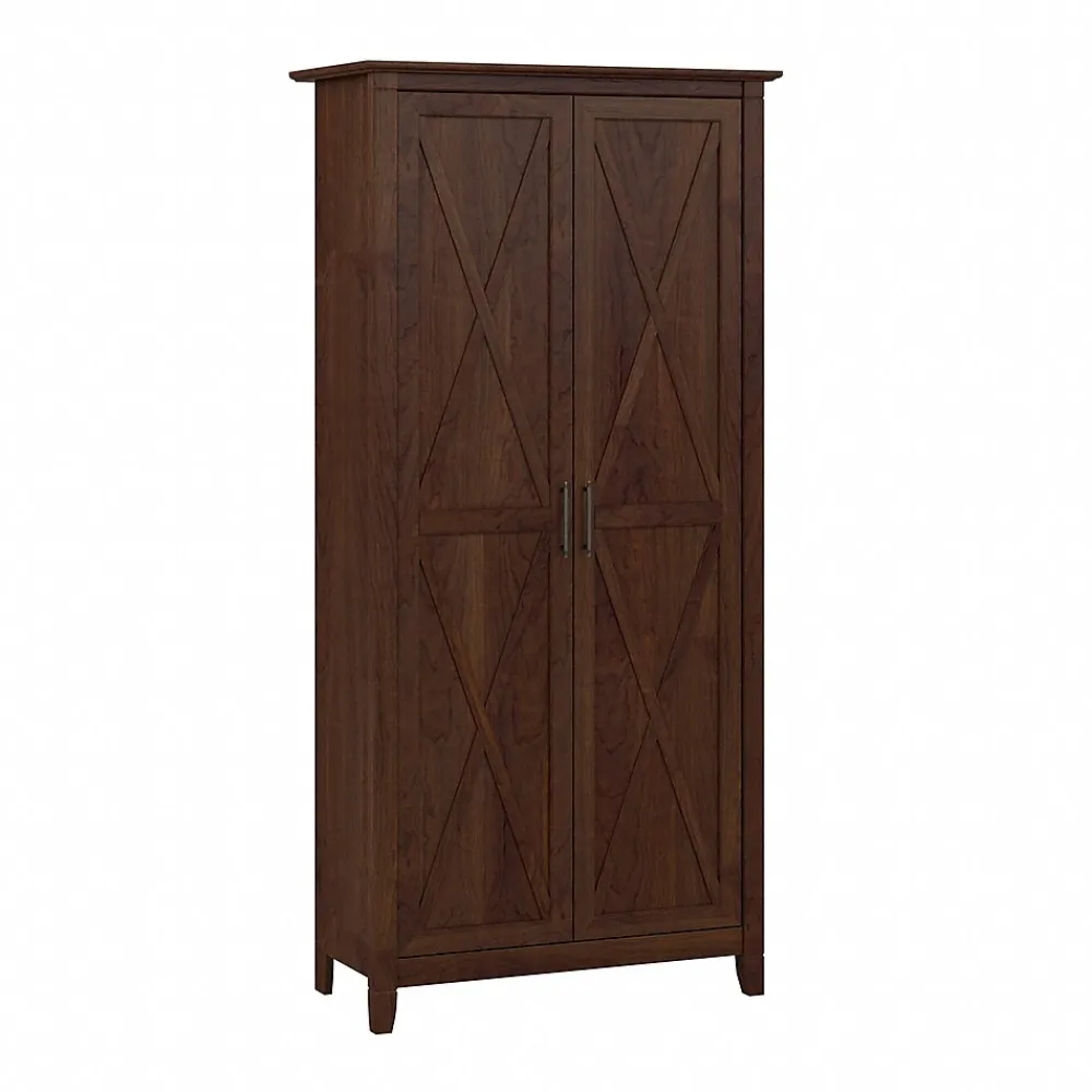 Storage Cabinets*Bush Furniture Key West 65.98" Tall Storage Cabinet with Doors and 5 Shelves, Bing Cherry (KWS266BC-03)