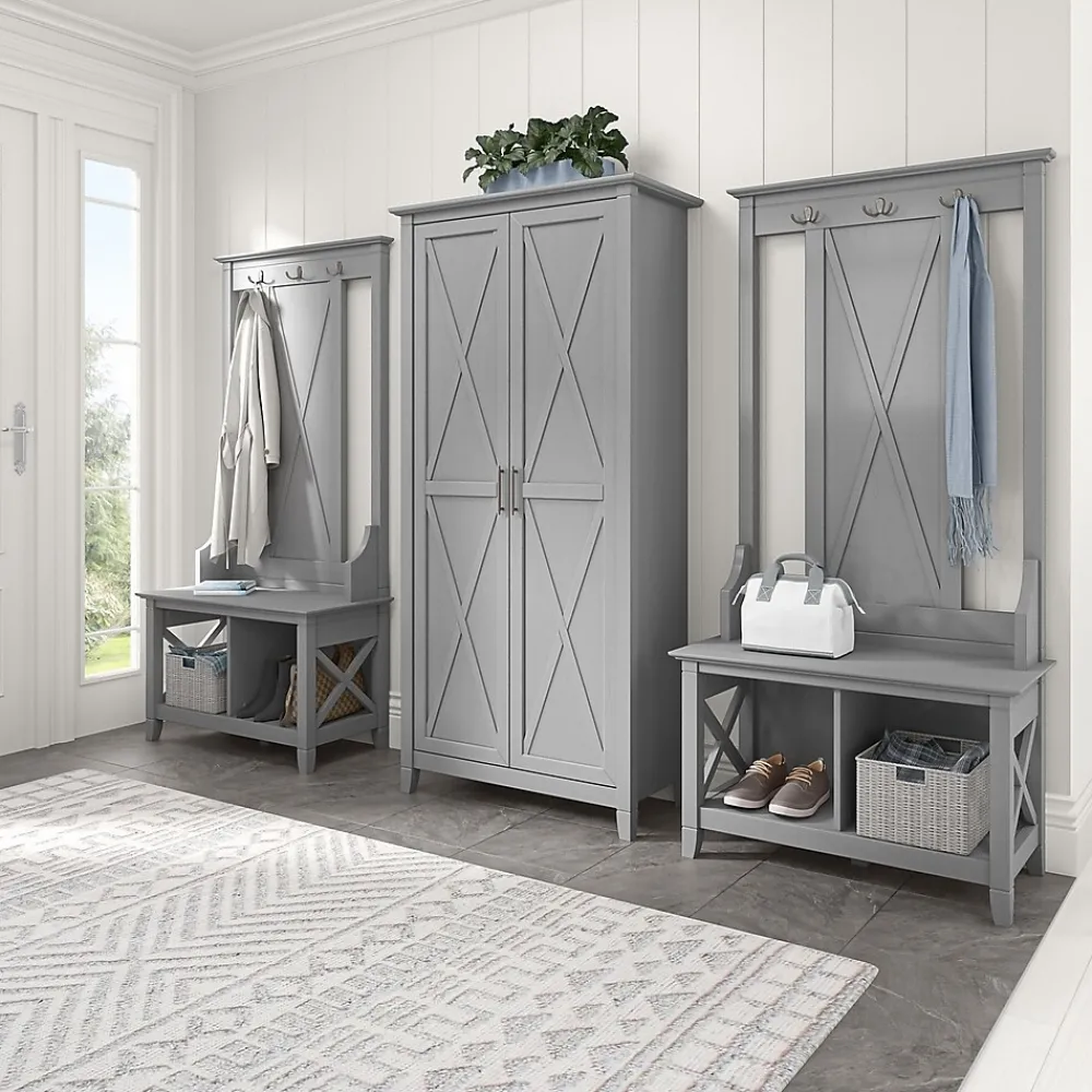 Storage Cabinets*Bush Furniture Key West 66" Tall Storage Cabinet with Doors and 5 Shelves, Cape Cod Gray (KWS266CG-03)