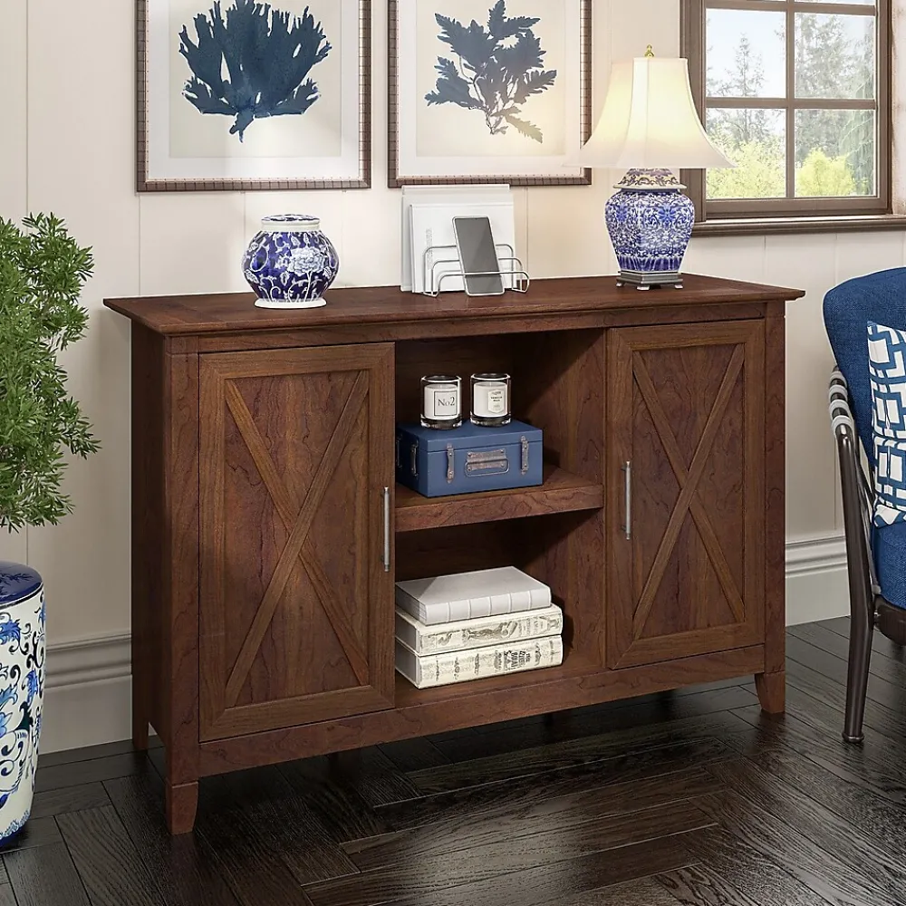 Storage Cabinets*Bush Furniture Key West 30" Accent Cabinet with Doors and 4 Shelves, (KWS146BC-03) Bing Cherry
