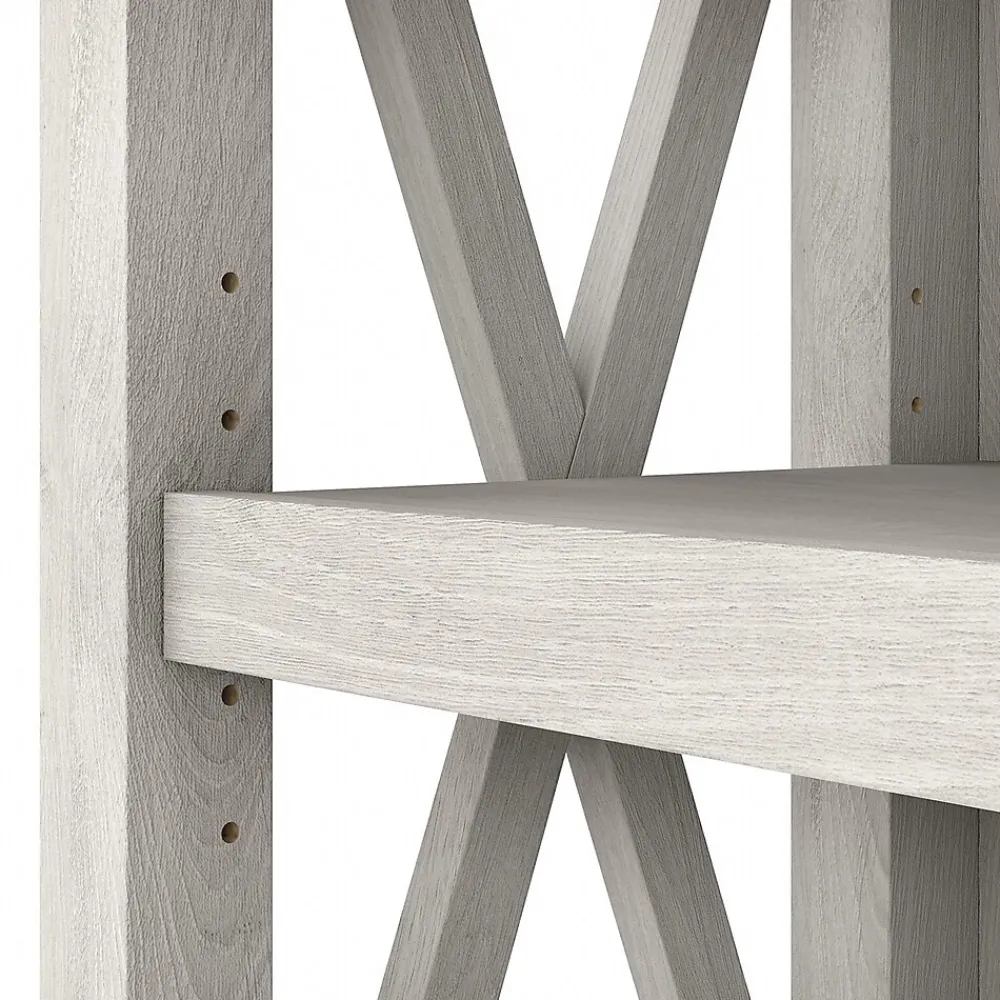 Bookcases*Bush Furniture Key West 66"H 5-Shelf Bookcase with Adjustable Shelves, Linen White Oak Laminated Wood (KWB132LW-03)