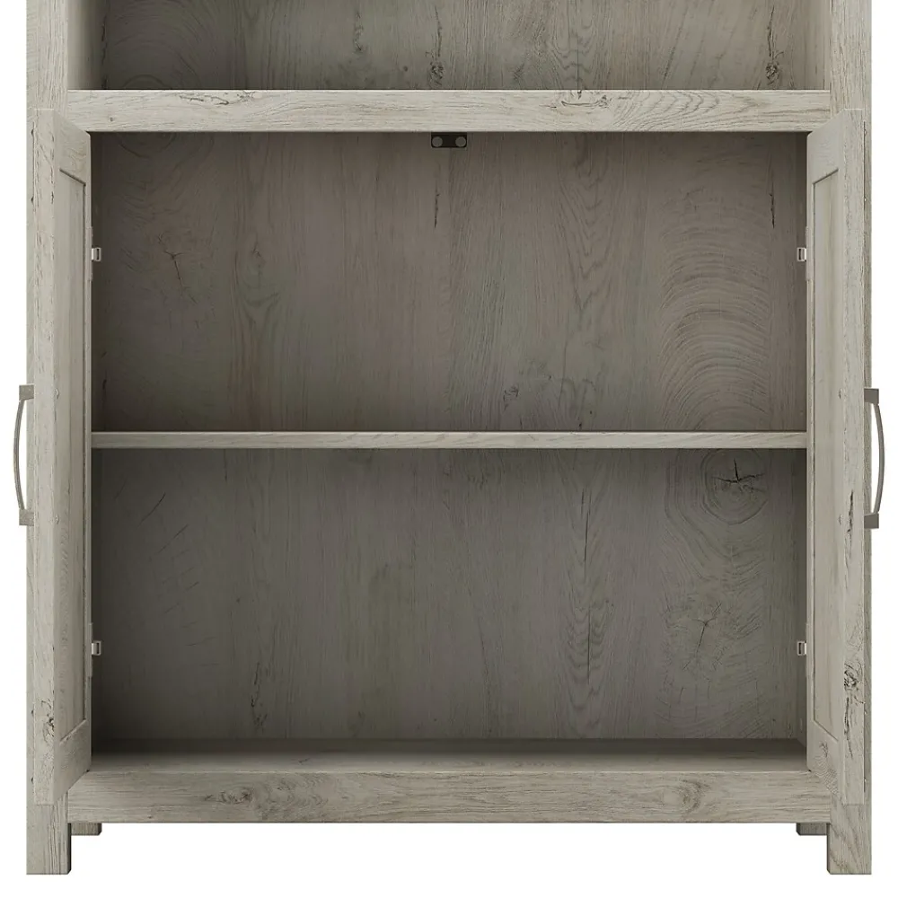 Bookcases*Bush Furniture Knoxville 72"H 5-Shelf Bookcase with Doors, Cottage White (CGB132CWH-03)