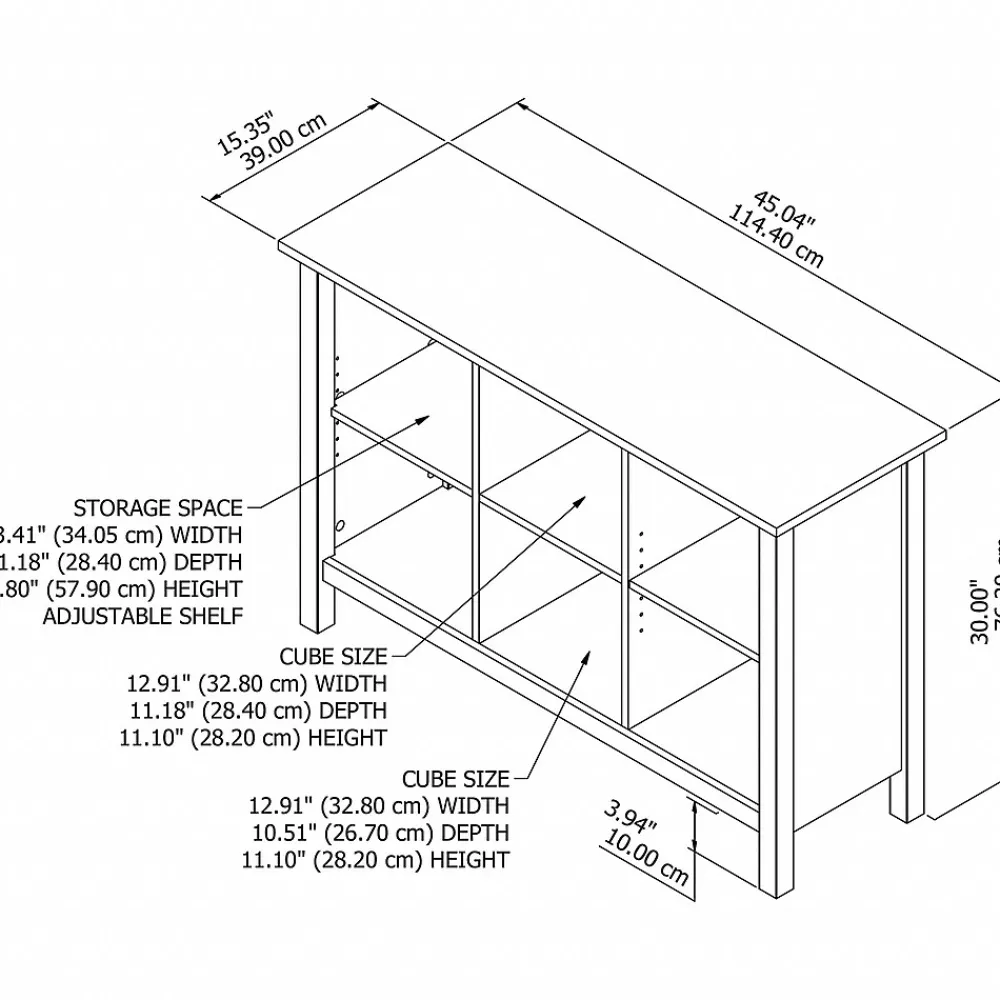 Bookcases*Bush Furniture Mayfield 30"H 3-Shelf Cube Bookcase, Pure White/Shiplap Gray (MAB145GW2-03)