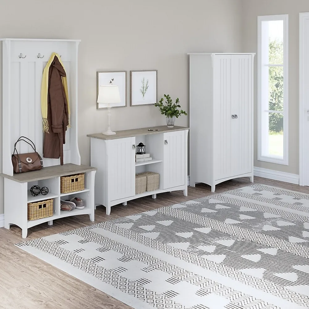 Storage Cabinets*Bush Furniture Salinas 29.96" Accent Storage Cabinet with 3 Shelves, (SAS147G2W-03) Shiplap Gray/Pure White