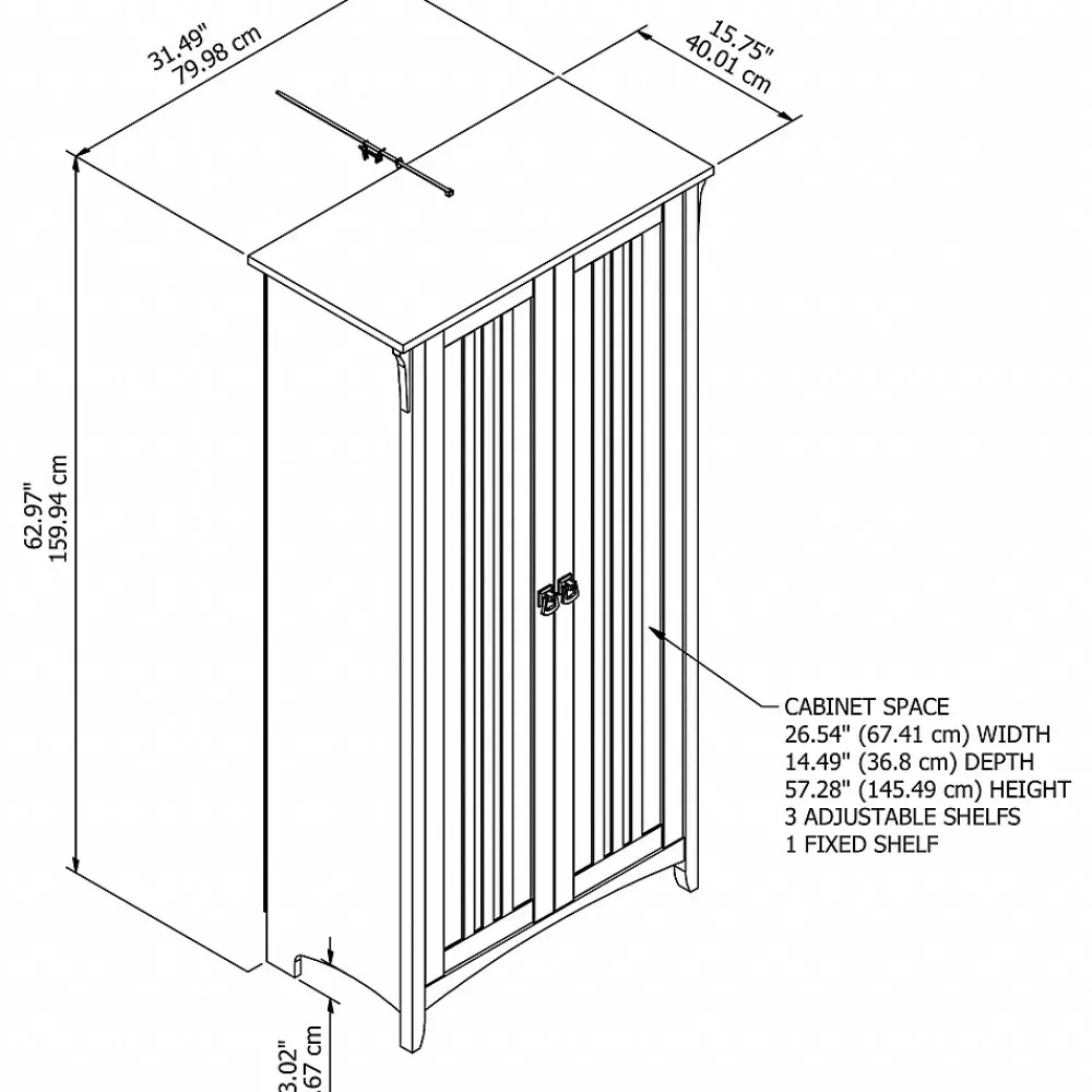 Storage Cabinets*Bush Furniture Salinas 63" Storage Cabinet with 5 Shelves, (SAS332CG-03) Cape Cod Gray