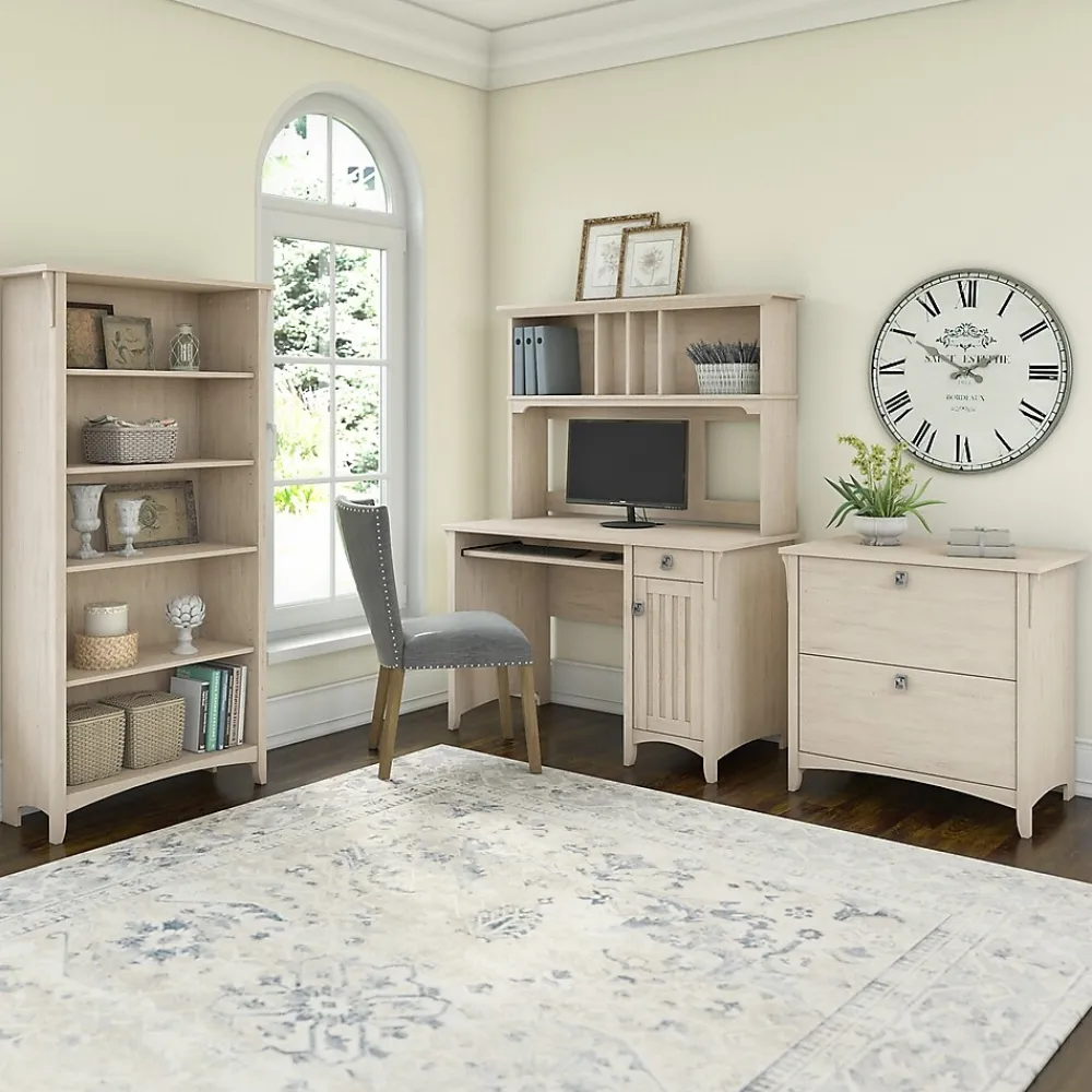 Computer Desks*Bush Furniture Salinas 48"W Small Computer Desk with Hutch, (MY72208-03) Antique White