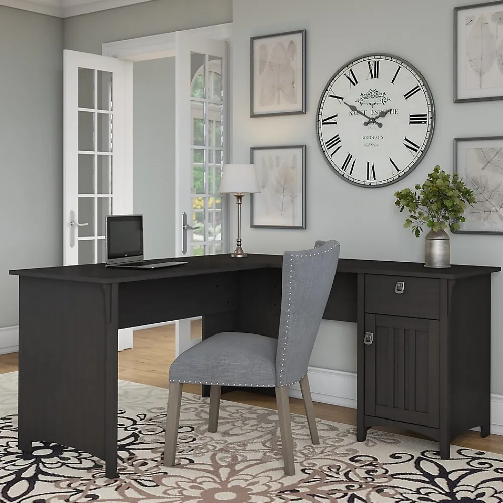 L-Desks*Bush Furniture Salinas 60"W L Shaped Desk with Storage, (SAD160VB-03) Vintage Black