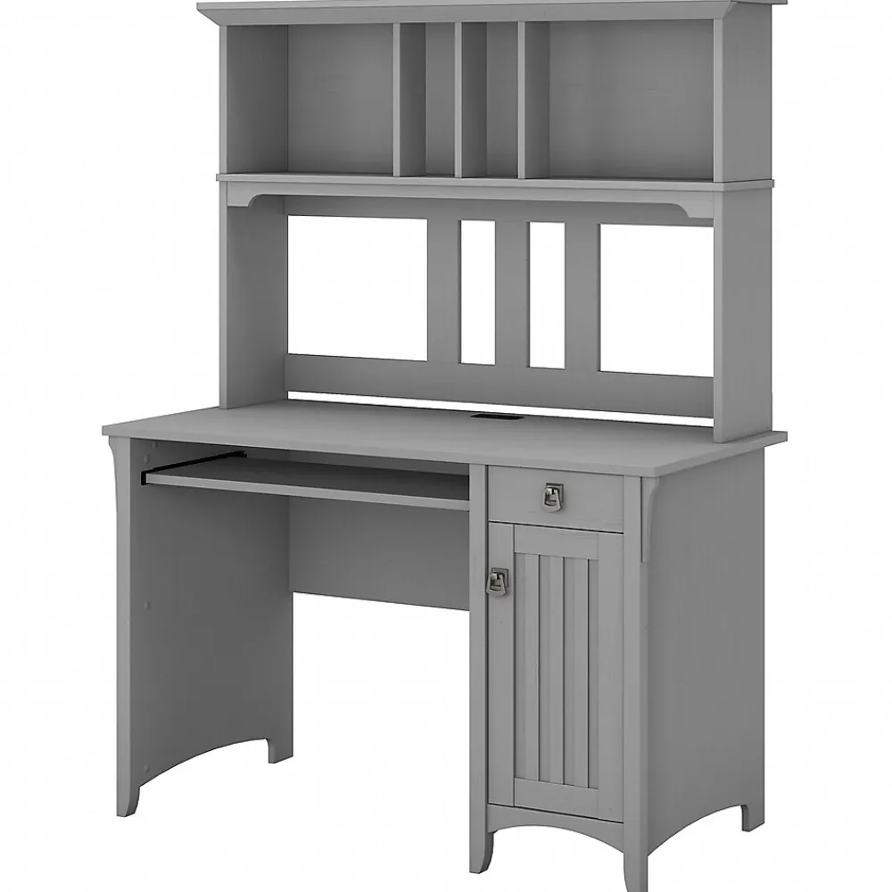 Office Desks*Bush Furniture Salinas 48"W Small Computer Desk with Hutch, (MY72308-03) Cape Cod Gray