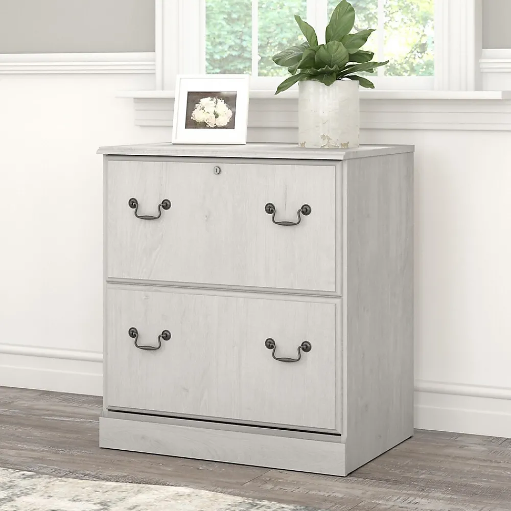 File Cabinets*Bush Furniture Saratoga 2-Drawer Lateral File Cabinet, Linen White Oak (EX45754-03)