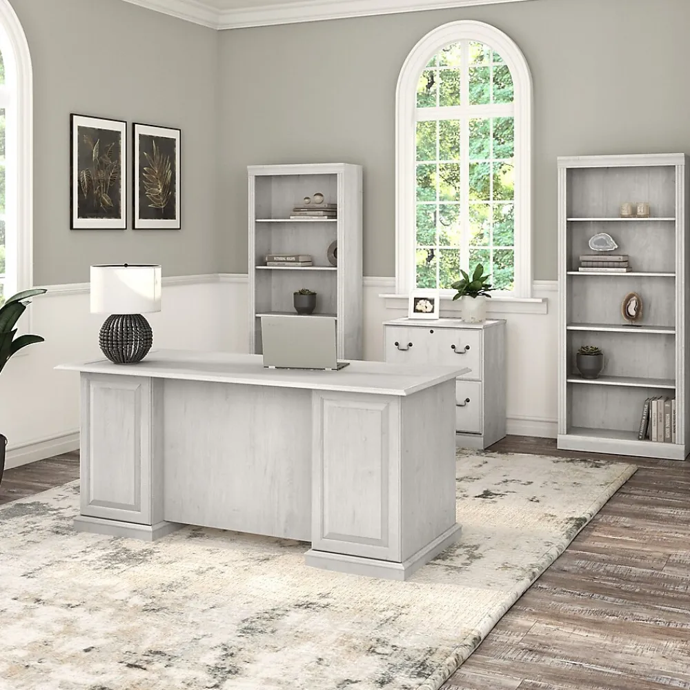 File Cabinets*Bush Furniture Saratoga 2-Drawer Lateral File Cabinet, Linen White Oak (EX45754-03)