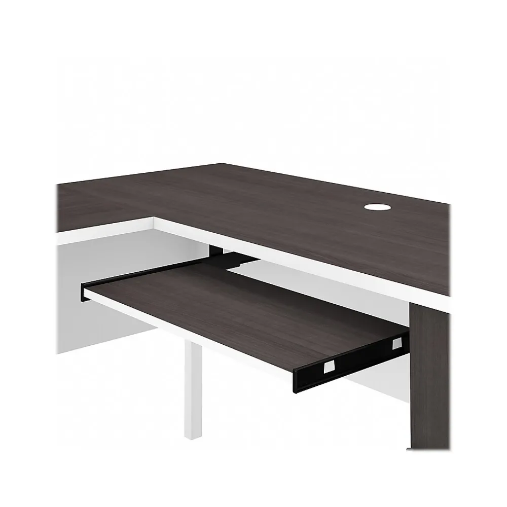 L-Desks*Bush Furniture Somerset 60" L-Shaped Desk with Hutch, (SET002SGWH) Storm Gray/White