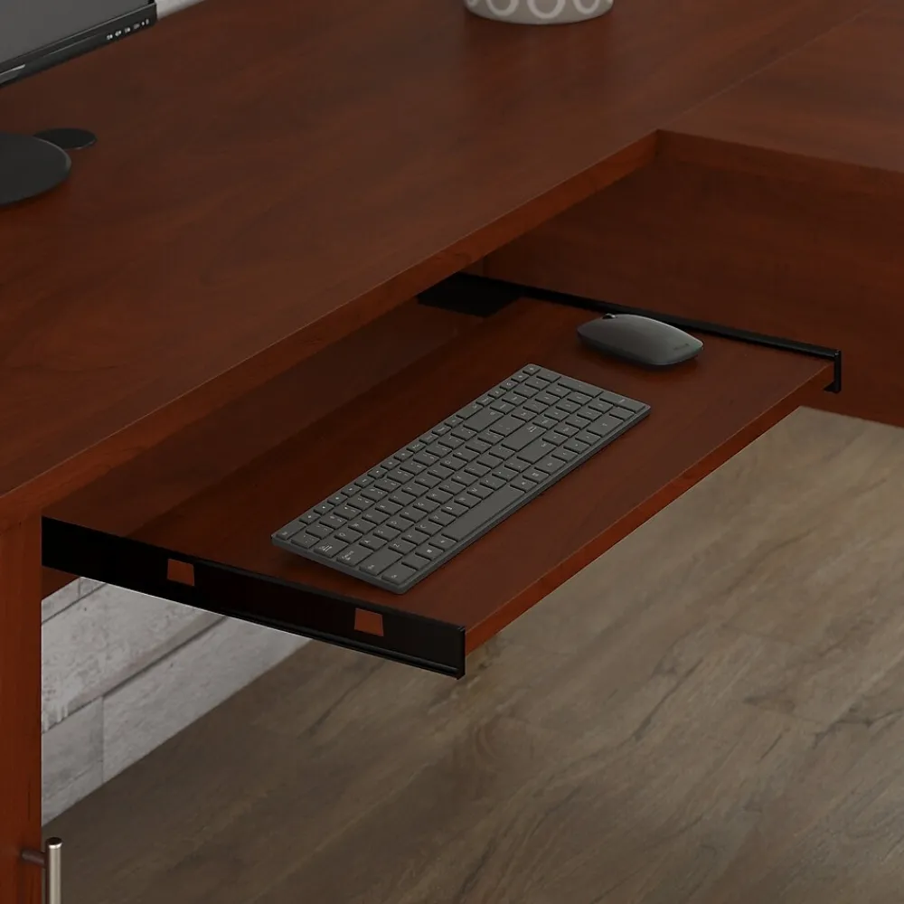Office Desks*Bush Furniture Somerset 60"W L Shaped Desk with Hutch, (SET002HC) Hansen Cherry