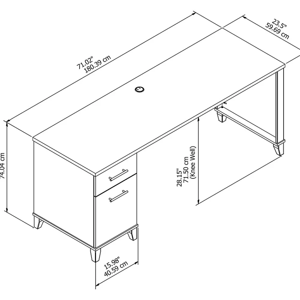 Computer Desks*Bush Furniture Somerset 72"W Office Desk with Drawers, (WC81772) Hansen Cherry