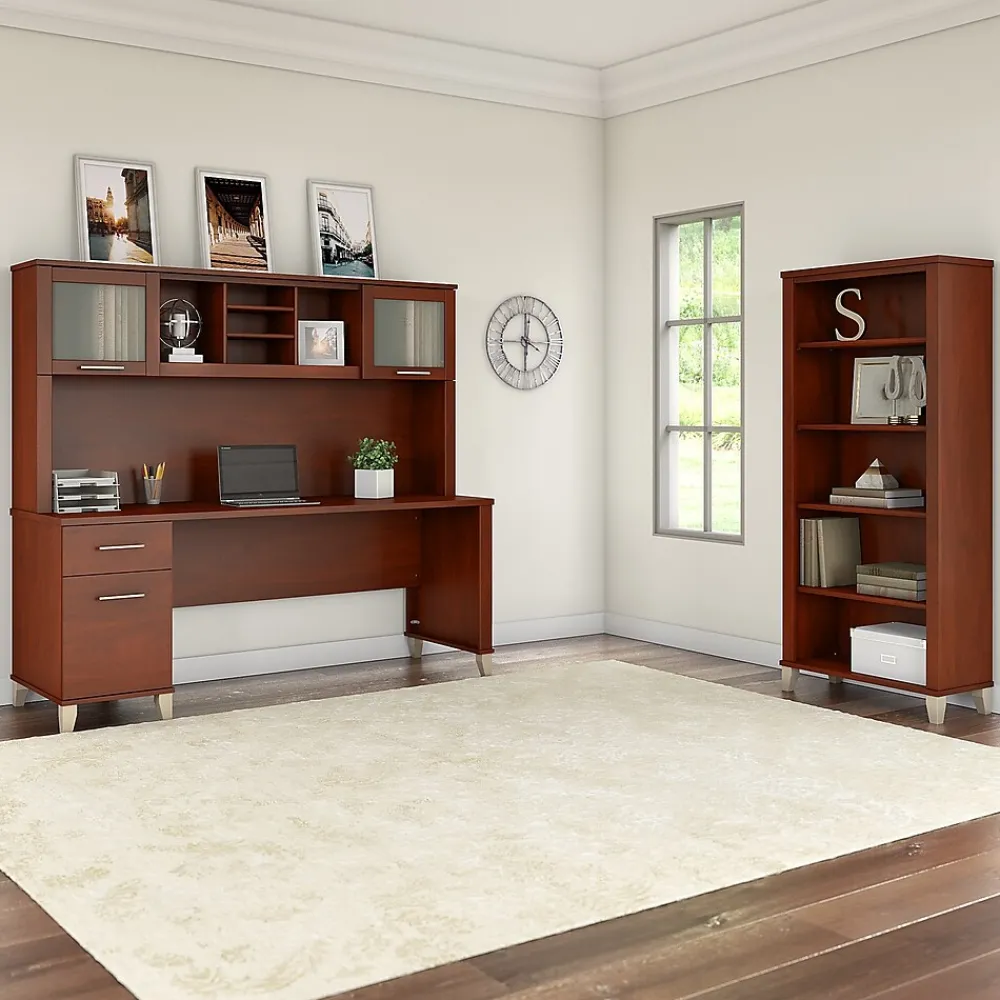 Computer Desks*Bush Furniture Somerset 72"W Office Desk with Drawers, (WC81772) Hansen Cherry