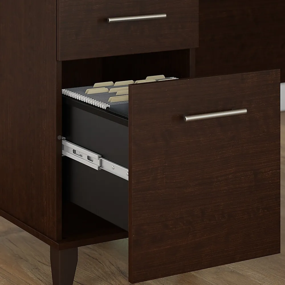 L-Desks*Bush Furniture Somerset 72"W 3 Position Sit to Stand L Shaped Desk, (SET014MR) Mocha Cherry
