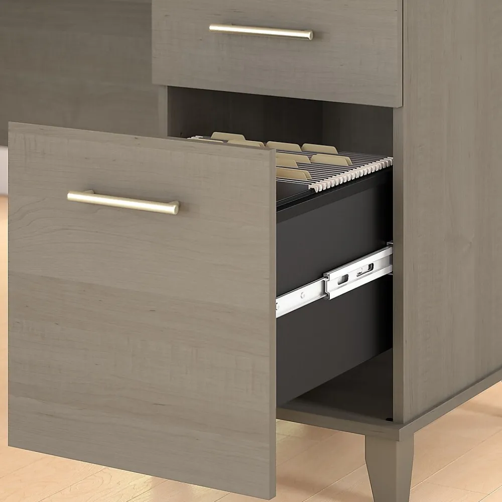 Computer Desks*Bush Furniture Somerset 60"W Office Desk with Lateral File Cabinet and 5 Shelf Bookcase, (SET013AG) Ash Gray