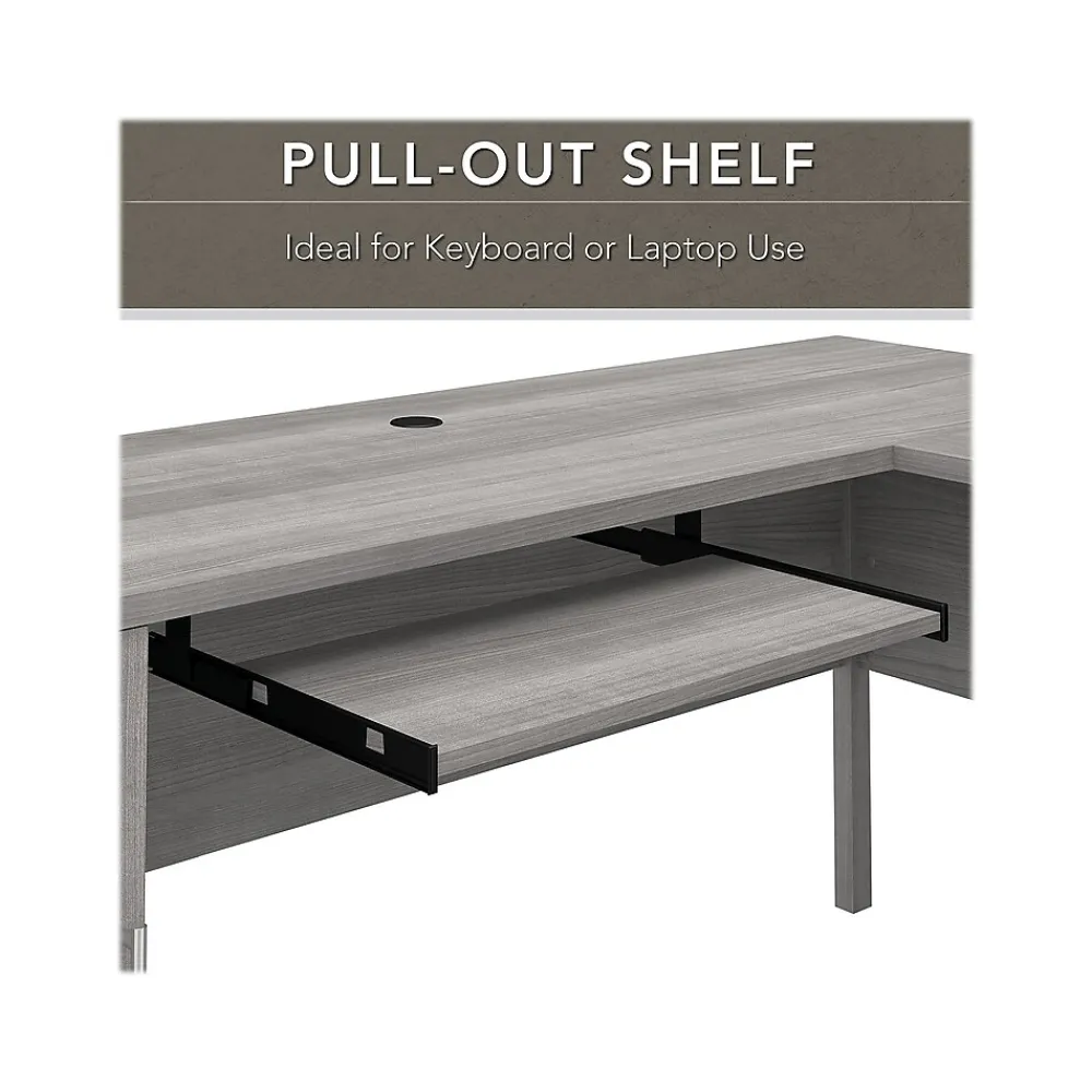 Office Desks*Bush Furniture Somerset 72"W L Shaped Desk with Hutch and Lateral File Cabinet, (SET009PG) Platinum Gray