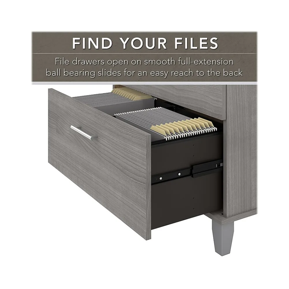 Office Desks*Bush Furniture Somerset 72"W L Shaped Desk with Hutch and Lateral File Cabinet, (SET009PG) Platinum Gray
