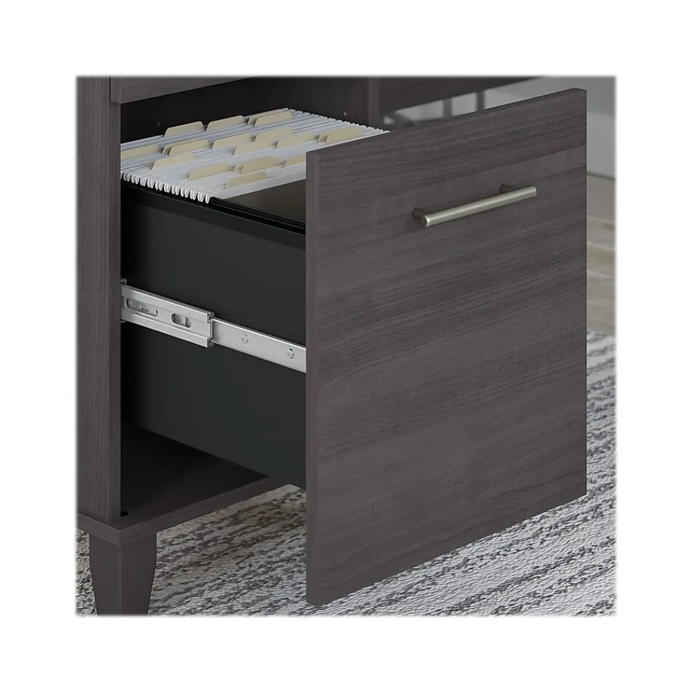 Computer Desks*Bush Furniture Somerset 60"W L Shaped Desk with Hutch, (SET002SG) Storm Gray