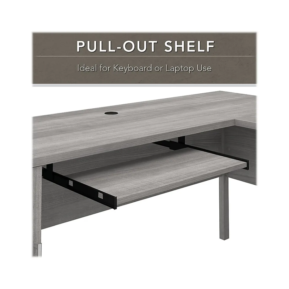 L-Desks*Bush Furniture Somerset 72"W L Shaped Desk with Storage, (WC81210K) Platinum Gray