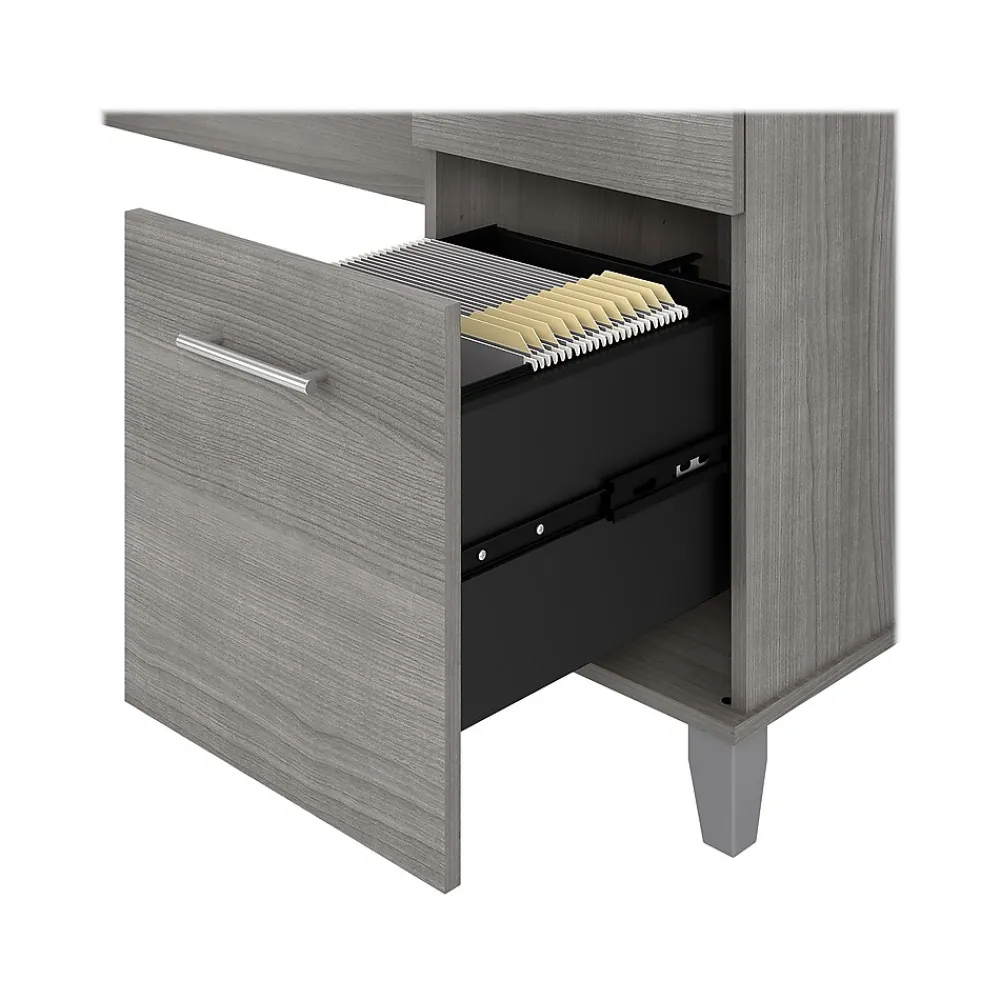 L-Desks*Bush Furniture Somerset 72"W L Shaped Desk with Storage, (WC81210K) Platinum Gray