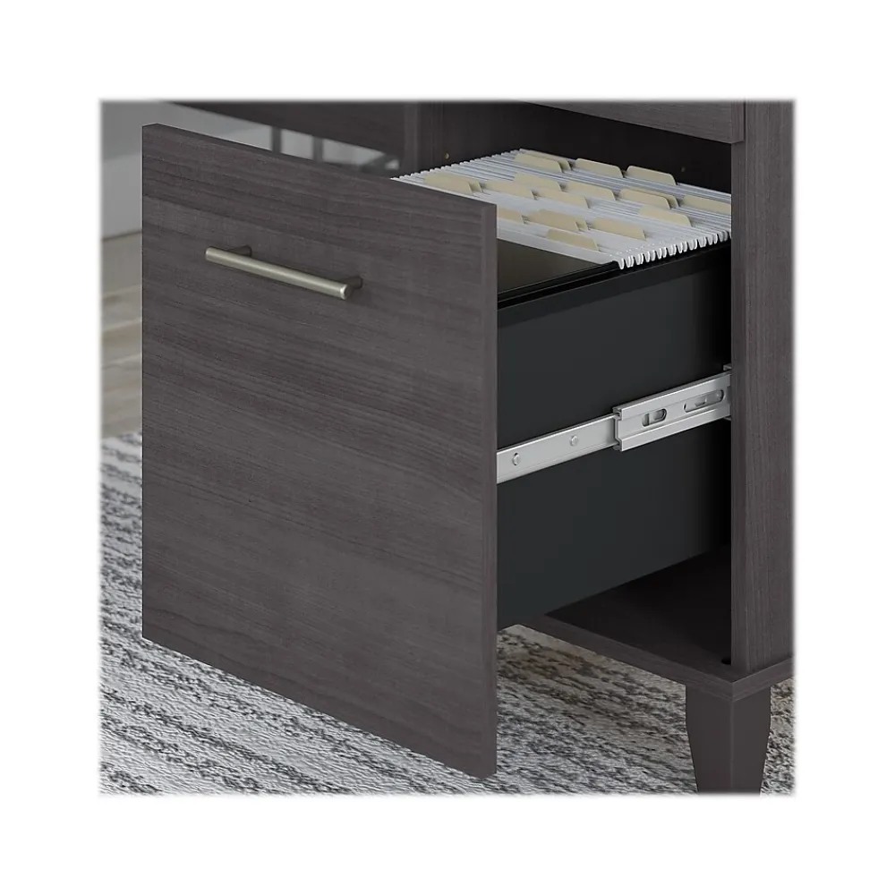 L-Desks*Bush Furniture Somerset 72"W L Shaped Desk with Storage, (WC81510K) Storm Gray