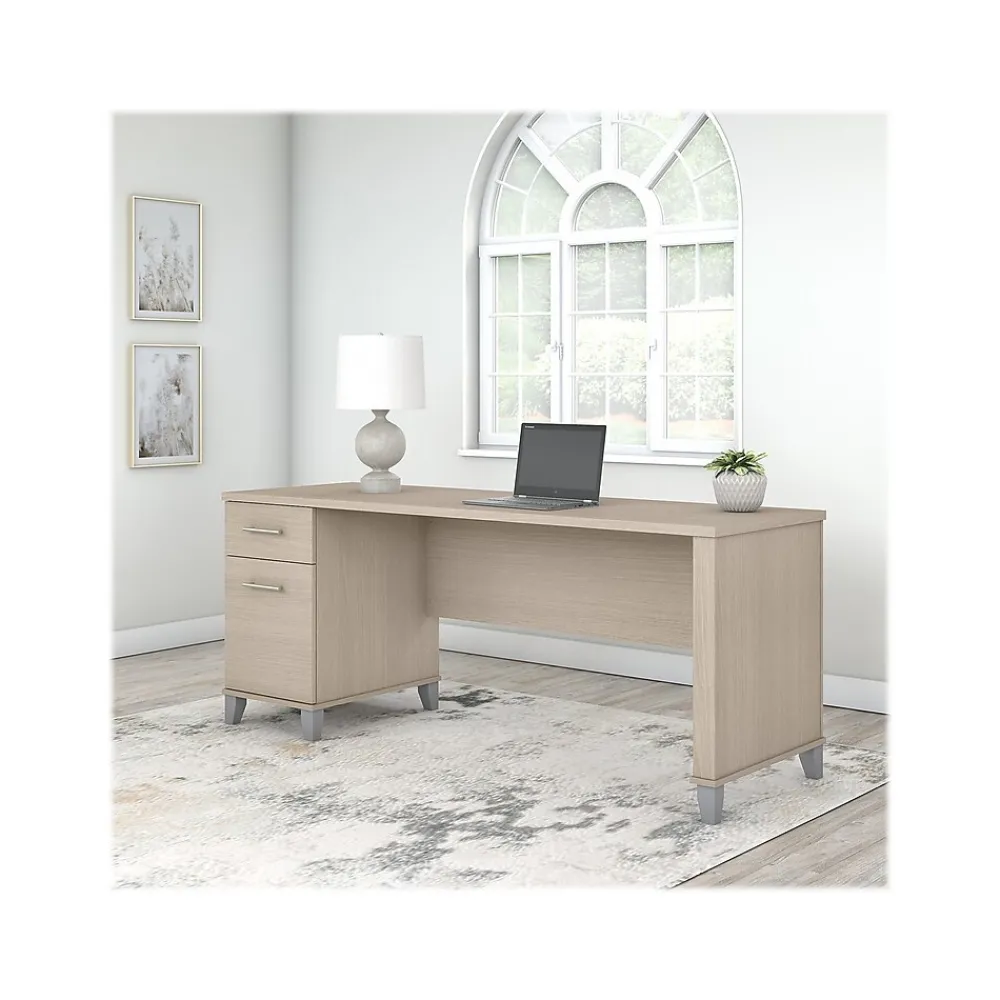 Computer Desks*Bush Furniture Somerset 72"W Office Desk with Drawers, (WC81172) Sand Oak