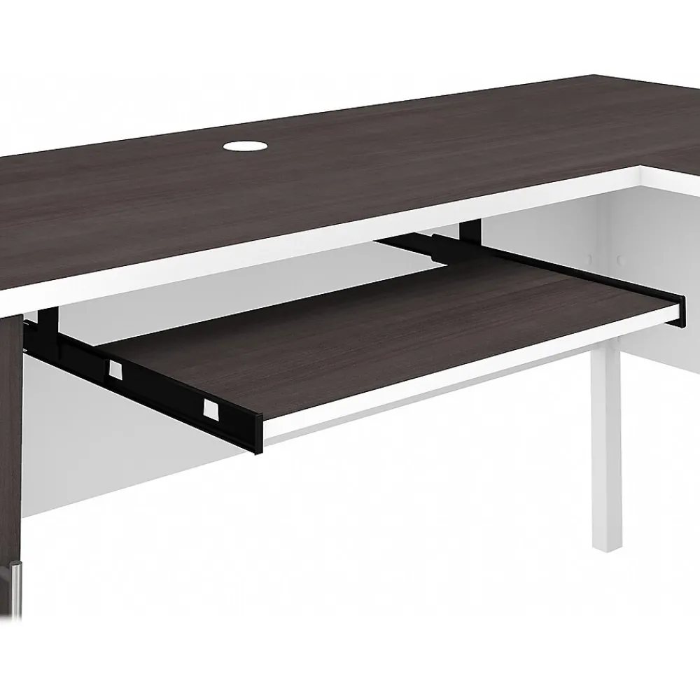 L-Desks*Bush Furniture Somerset 72"W L Shaped Desk with Hutch, (SET001SGWH) Storm Gray/White