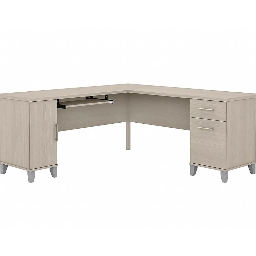 Computer Desks*Bush Furniture Somerset 72"W L Shaped Desk with Storage, (WC81110K) Sand Oak