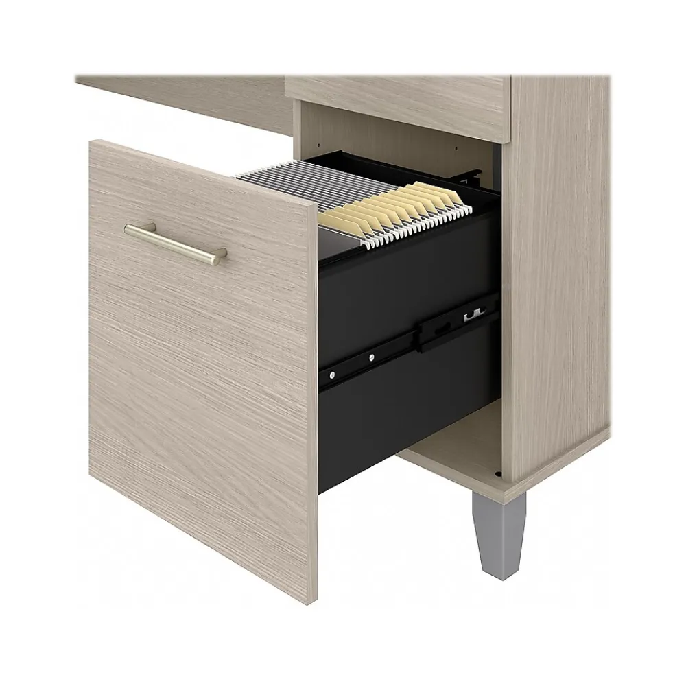 Computer Desks*Bush Furniture Somerset 72"W L Shaped Desk with Storage, (WC81110K) Sand Oak