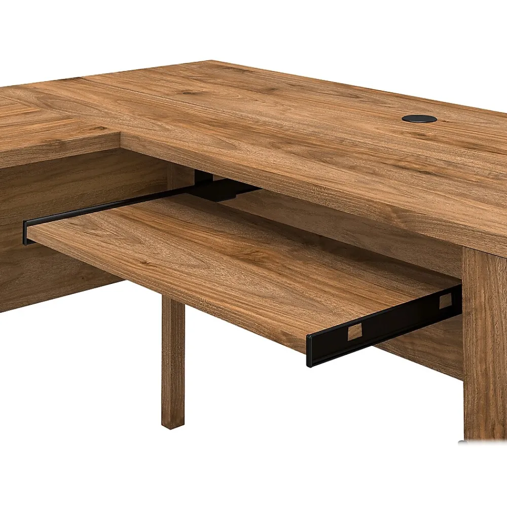 L-Desks*Bush Furniture Somerset 60"W L Shaped Desk with Hutch, (SET002FW) Fresh Walnut