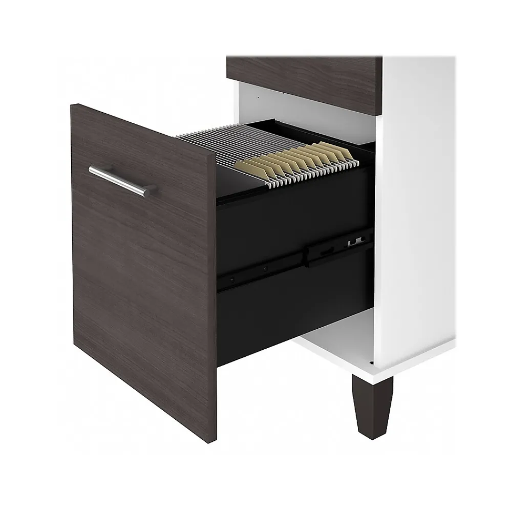 Computer Desks*Bush Furniture Somerset 72"W Office Desk with Drawers and Hutch, (SET018SGWH) Storm Gray/White