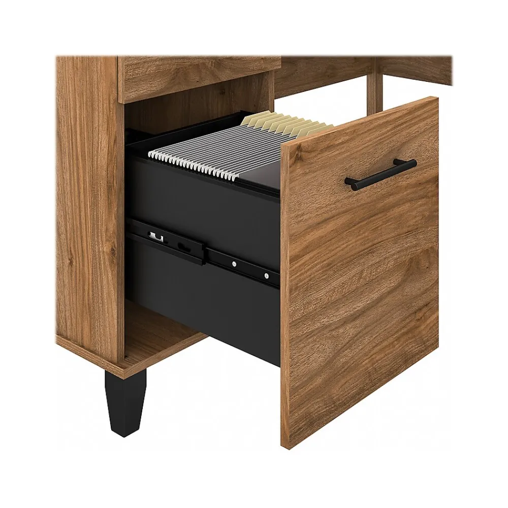Computer Desks*Bush Furniture Somerset 60"W L Shaped Desk with Storage, (WC81330K) Fresh Walnut