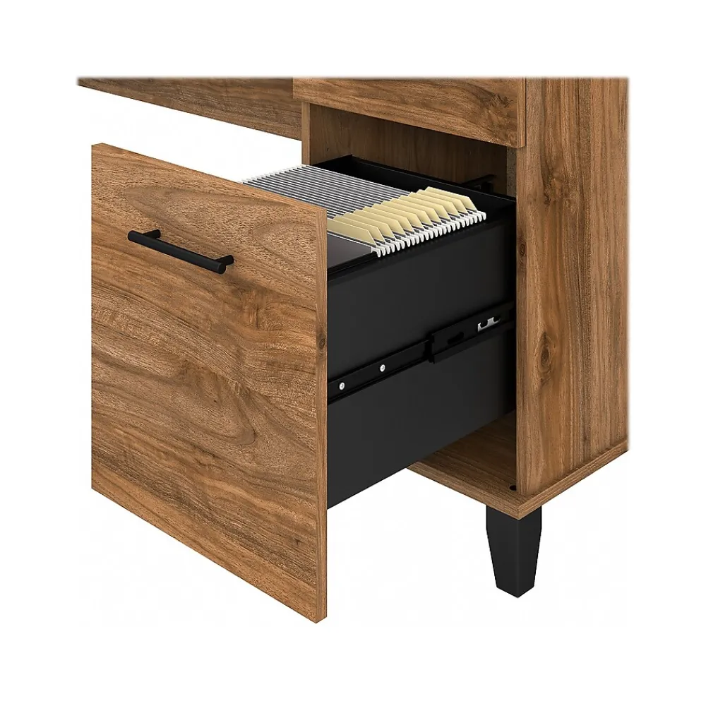 Computer Desks*Bush Furniture Somerset 72"W L Shaped Desk with Storage, (WC81310K) Fresh Walnut