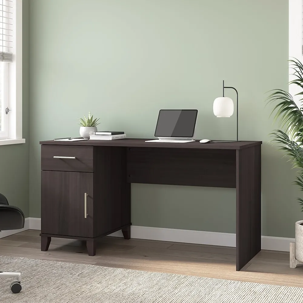 Computer Desks*Bush Furniture Somerset 54"W Office Desk with Drawer and Storage Cabinet, Storm Gray (WC81554)