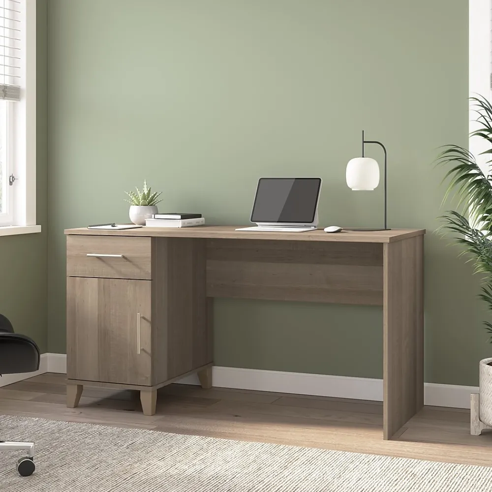 Computer Desks*Bush Furniture Somerset 54"W Office Desk with Drawer and Storage Cabinet, Ash Gray (WC81654)