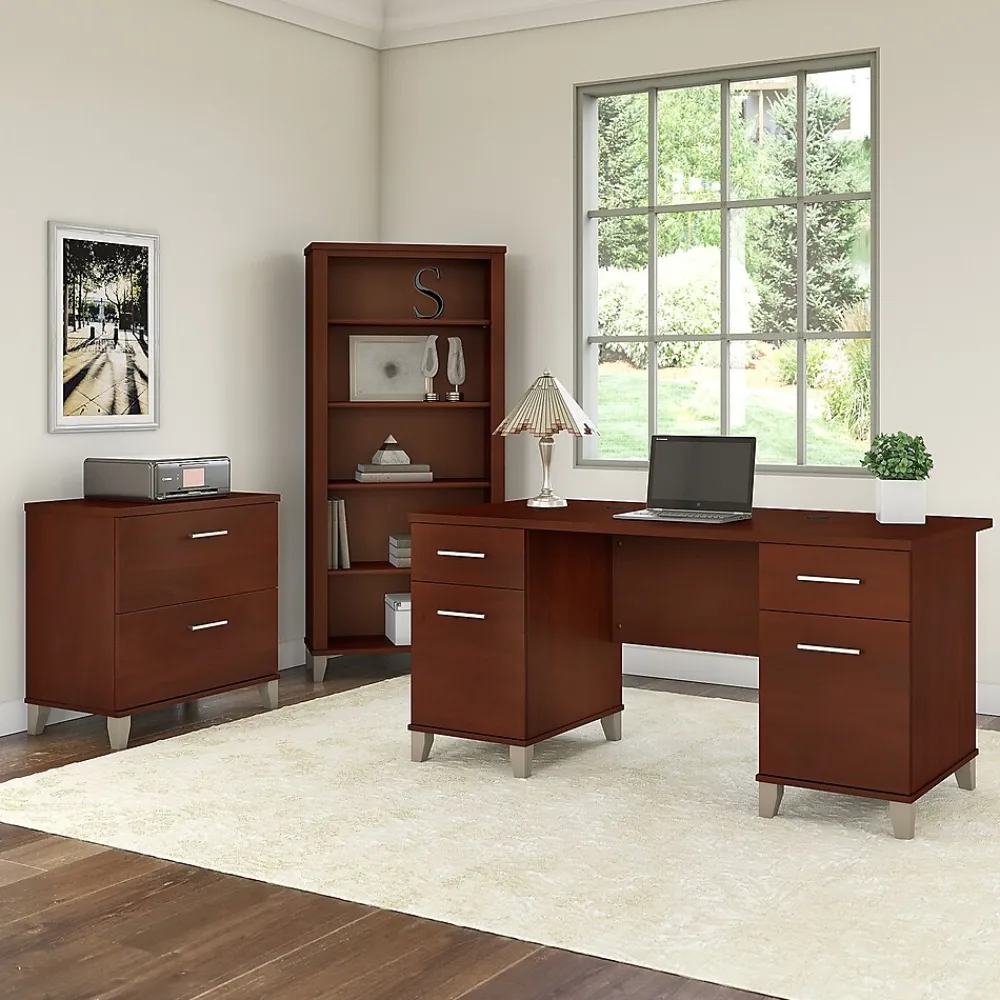 Computer Desks*Bush Furniture Somerset 60"W Desk, (WC81728) Hansen Cherry