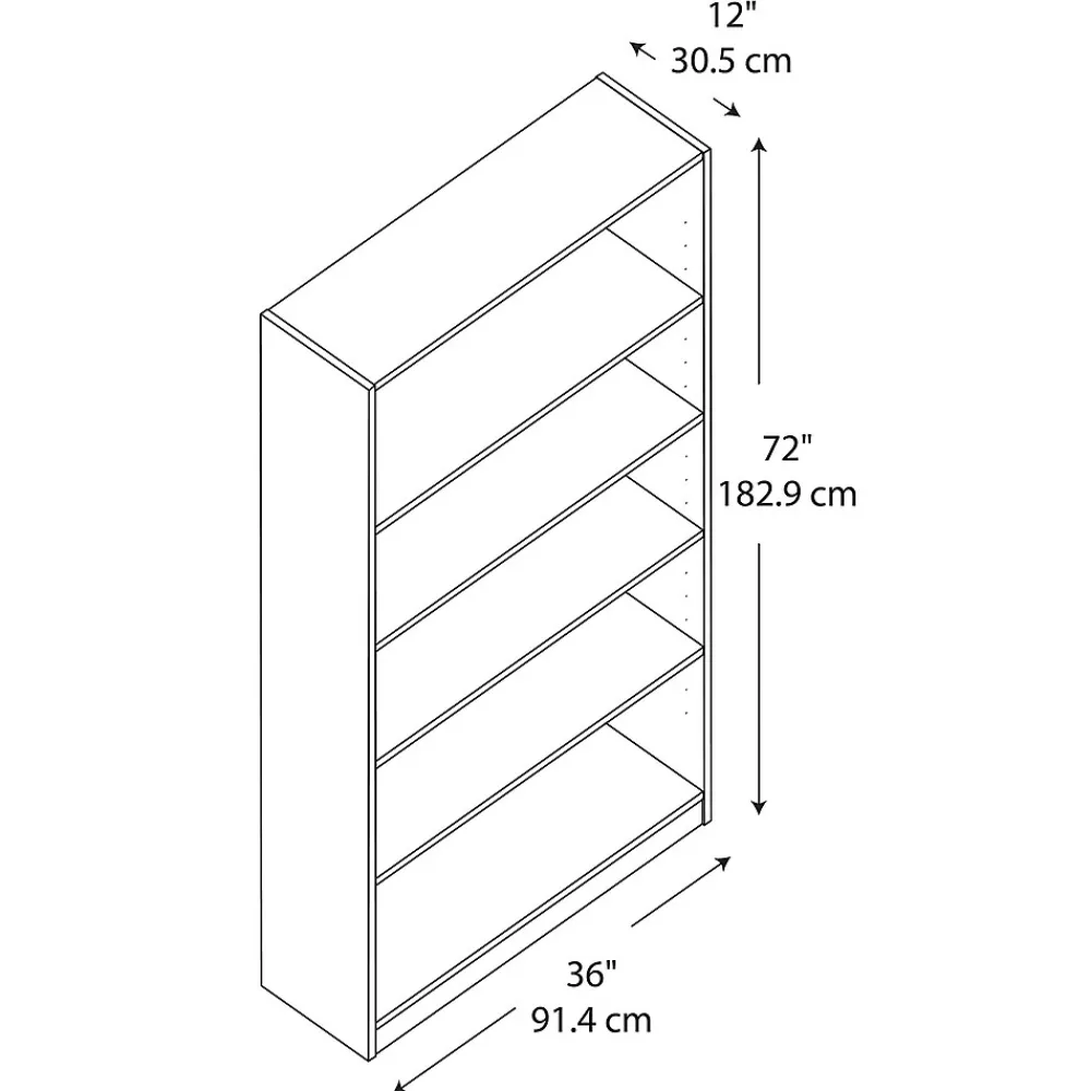 Bookcases*Bush Furniture Universal Tall 5 Shelf 72"H Bookcase, Classic Black, Set of 2 (UB003BL)