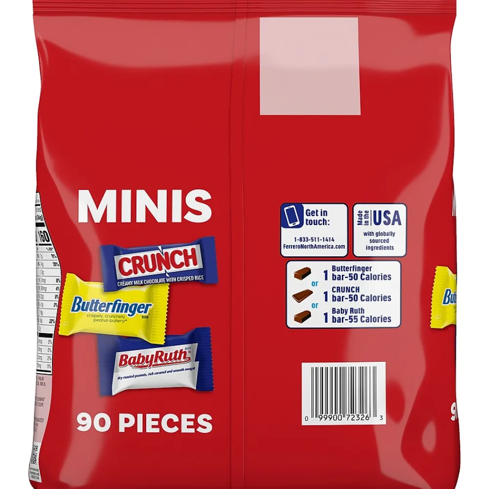 Ferrero Rocher Butterfinger, CRUNCH, and Baby Ruth Assorted Minis Candy Bars, 32.4oz (FEU71526)