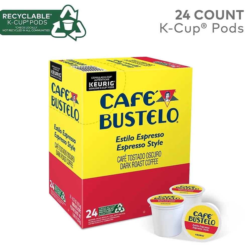Cafe Bustelo Espresso Coffee, Dark Roast, Keurig® K-Cup® Pods, 24/Box (6106)