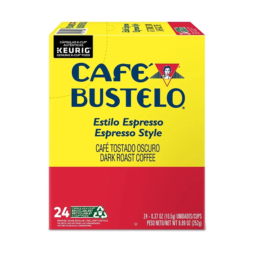 Cafe Bustelo Espresso Coffee, Dark Roast, Keurig® K-Cup® Pods, 24/Box (6106)
