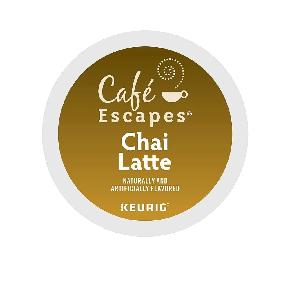 Cafe Escapes Chai Latte Coffee Keurig® K-Cup® Pods, Light Roast, 96/Carton (5000330074CT)