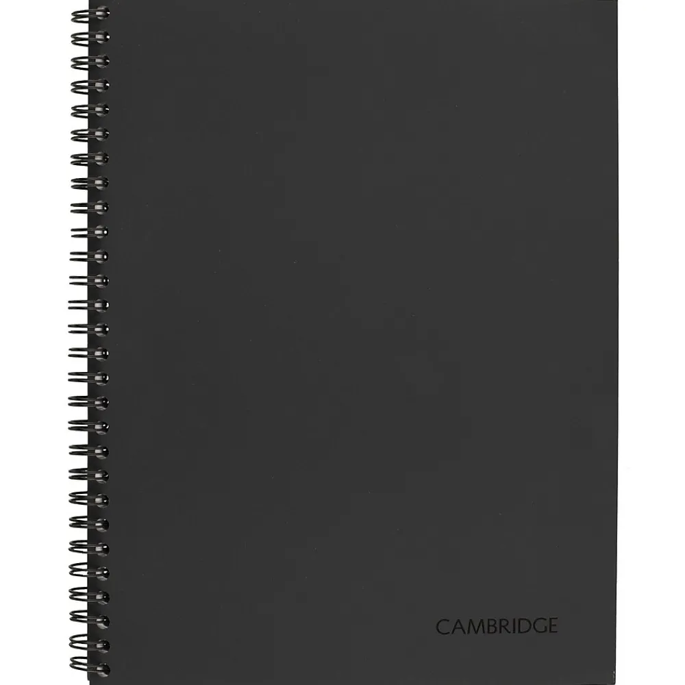 Notebooks|Cambridge Professional 1-Subject Professional Notebook, 7.25" x 9.5", Wide Ruled, 80 Sheets, Gray/Silver (06122)