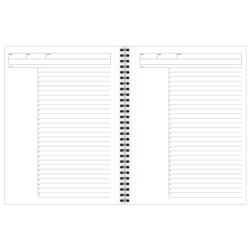 Notebooks|Cambridge Professional 1-Subject Professional Notebook, 7.25" x 9.5", Wide Ruled, 80 Sheets, Gray/Silver (06122)