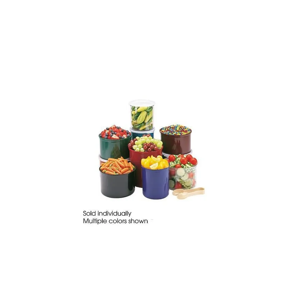 Cambro 1 1/2 Qt. Black Crock with Lid, 4 1/3" H x 7" W x 6 2/3" D, Black (CP15110)