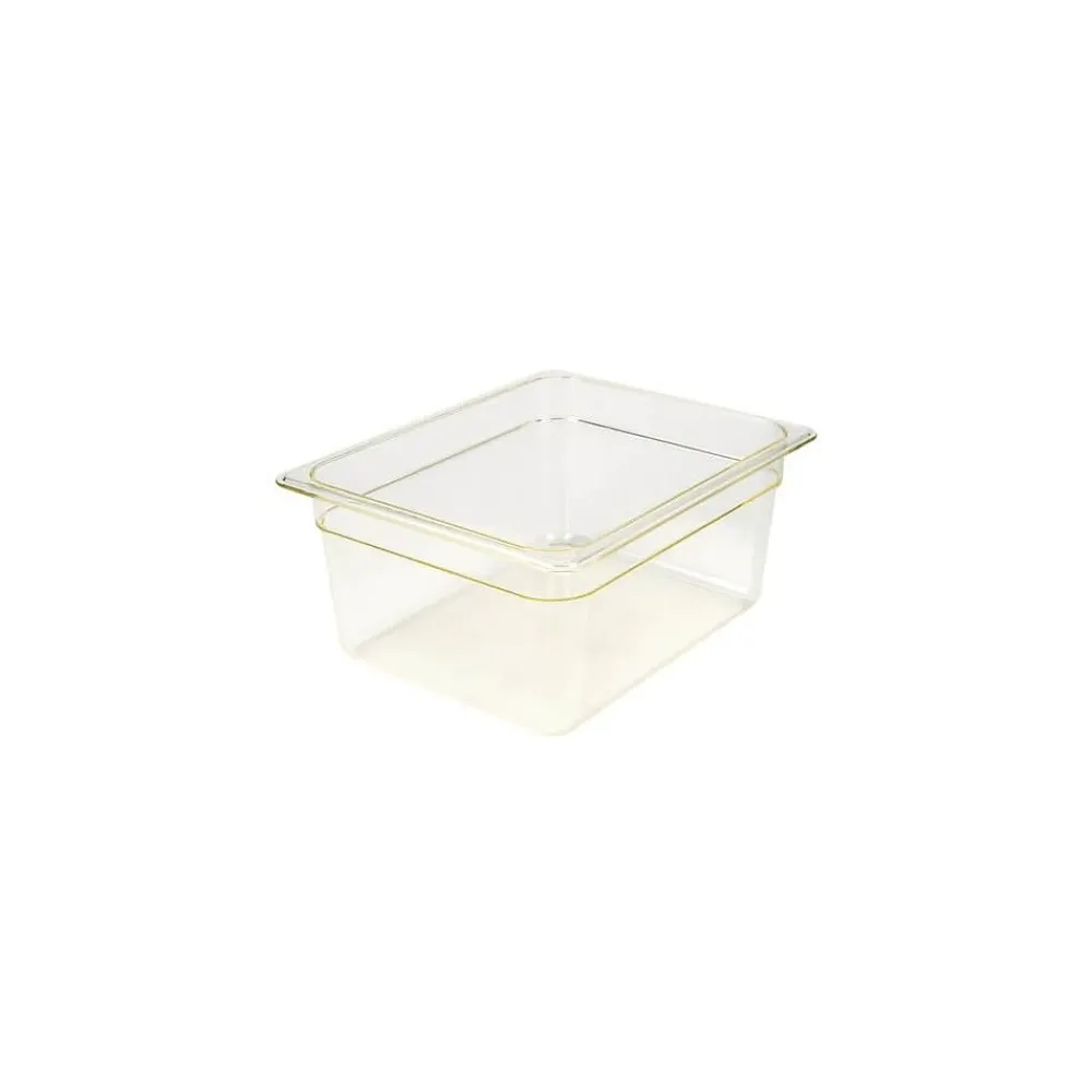 Cambro 1/2 Size 6" Deep H-Pan™ Food Pan, 12 3/4" L x 10 7/16" W, Amber (26HP150)