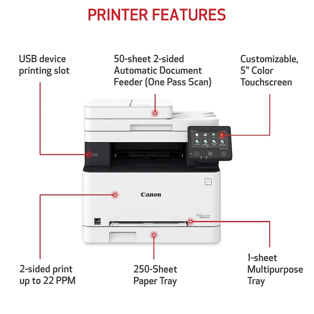 Canon imageCLASS MF656CDW Wireless Color Laser Printer, All-In-One, Print, Scan, Copy, Fax (MF656CDW)