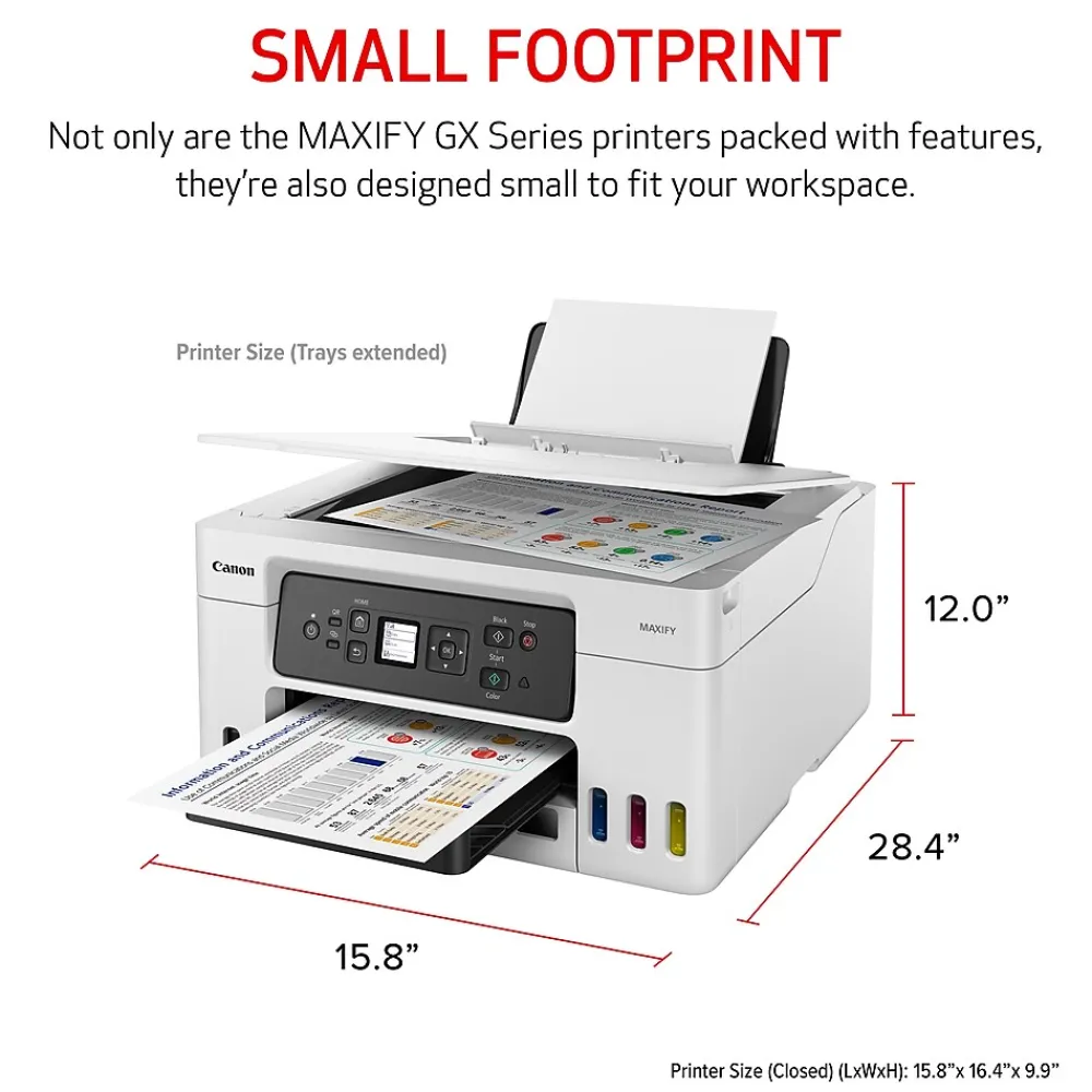 Canon MegaTank MAXIFY GX3020 Wireless Color All-in-One Inkjet Printer (5777C002)