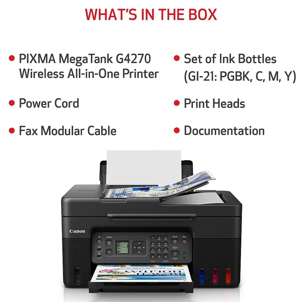 Canon MegaTank PIXMA G4270 Wireless Color All-in-One Inkjet Printer (5807C002)