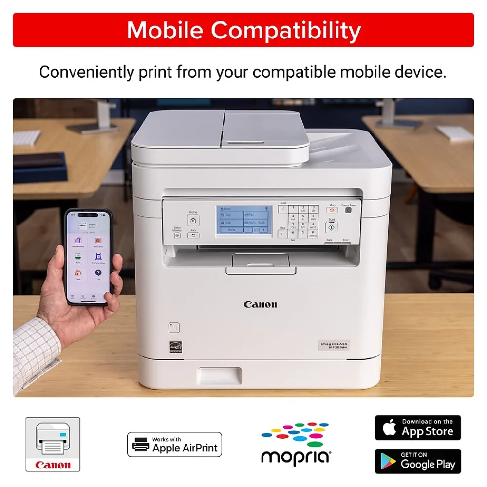 Canon MF289dw Laser Wireless Color Laser Printer, All-In-One, Print, Scan, Copy, Fax (6354C005)
