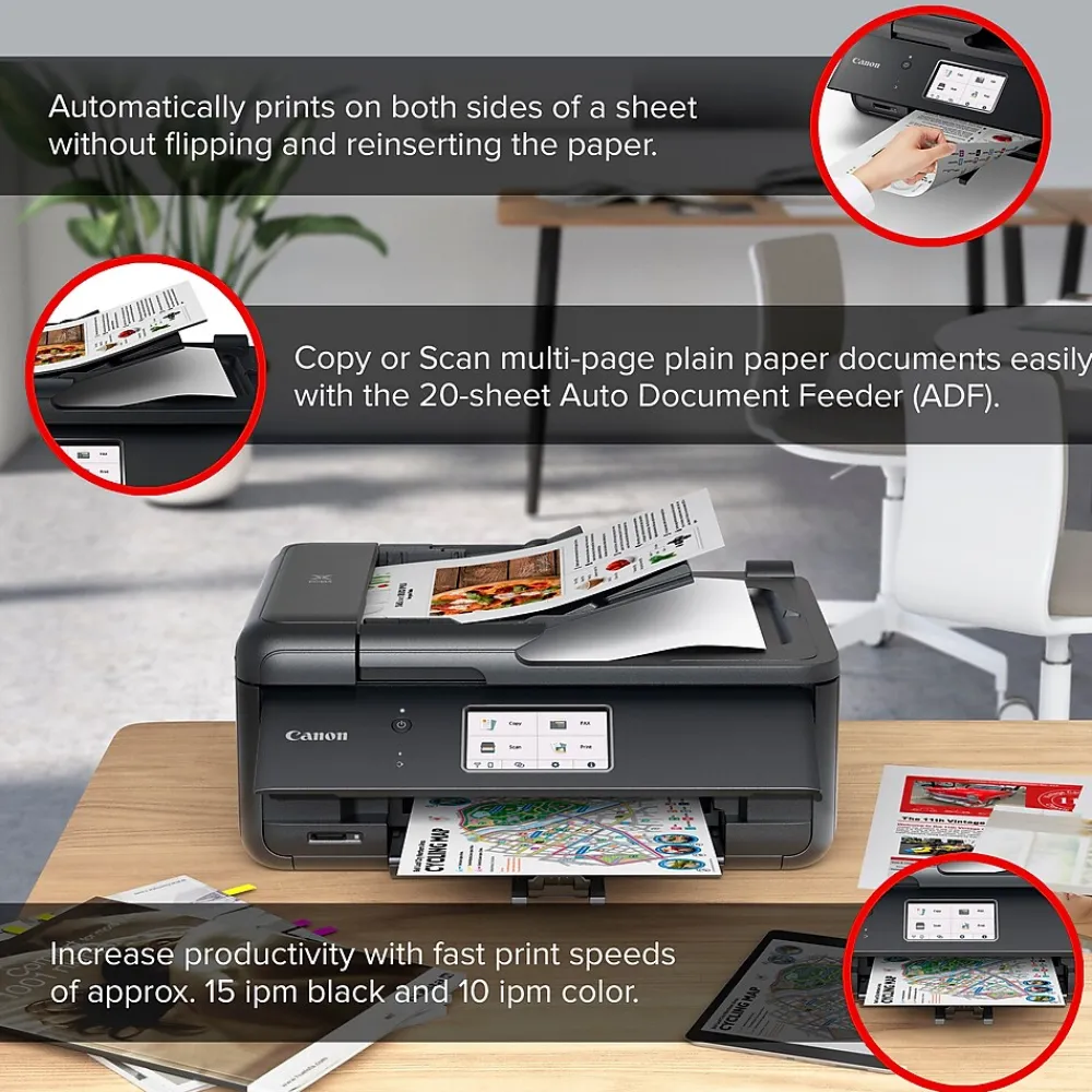 Canon PIXMA TR8620a Wireless Color Inkjet Printer, All-In-One, Print, Scan, Copy, Fax (TR8620A)
